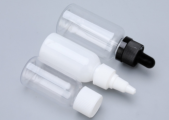 Przejrzysty czarny 1 oz plastikowe butelki kroplówkowe