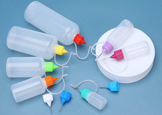 20 ml plastikowych wyciskanych butelek z zakraplaczem PE z nasadkami z igłami do e-liquidów, wszystkich butelek z płynami