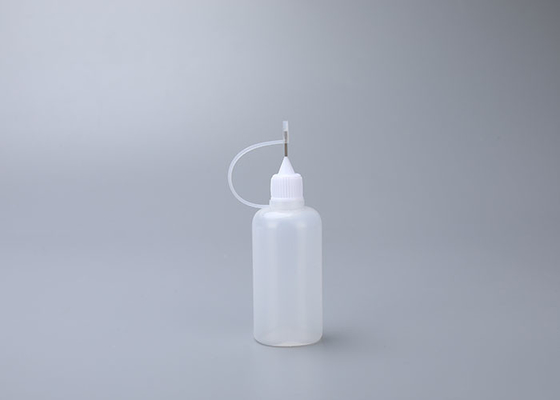 50 ml Wyciskana plastikowa butelka do mycia naczyń wielokrotnego użytku ze stalowym zakraplaczem
