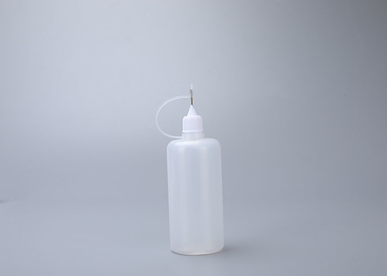 50 ml Wyciskana plastikowa butelka do mycia naczyń wielokrotnego użytku ze stalowym zakraplaczem