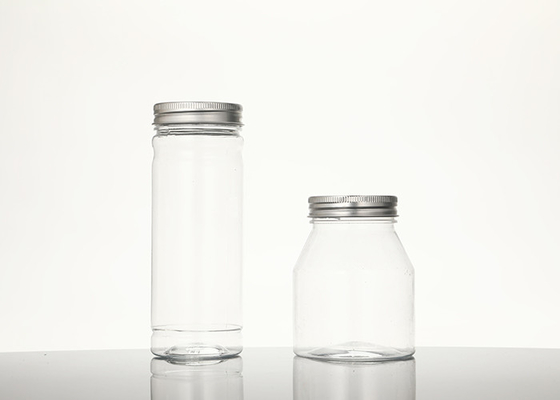 Okrągłe plastikowe słoiki z szerokimi ustami z tworzywa sztucznego z zakrętką 295 ml 380 ml