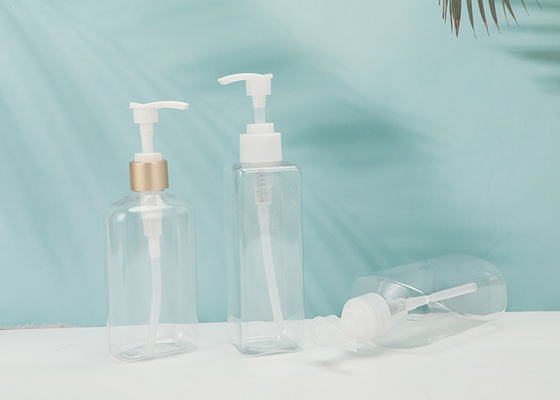 300 ml kwadratowych plastikowych butelek do wielokrotnego napełniania z blokadą szczelności