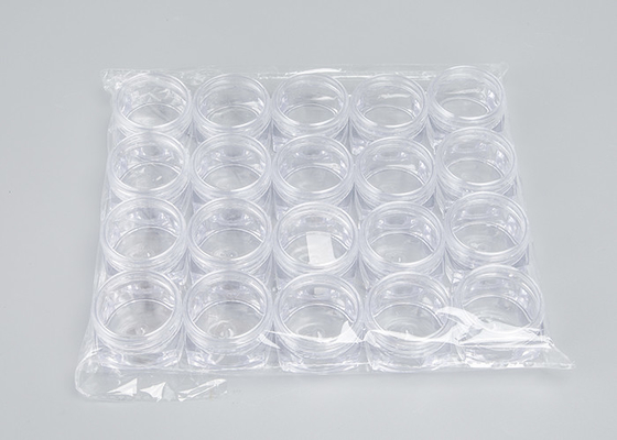 Puste przezroczyste kwadratowe plastikowe pojemniki z pokrywkami 3/5/10g