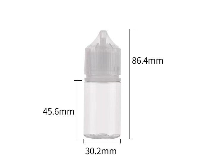 30 ml krótka butelka z zakraplaczem V3 z zakrętką CRC Butelki z płynem PET o smaku