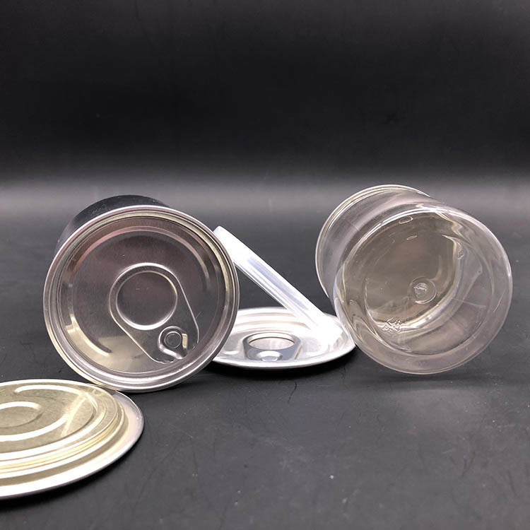 Zbiorniki z żywnością PET Przejrzyste słoiki z tworzywa sztucznego o średnicy 80 mm 300 # Aluminium Easy Open End