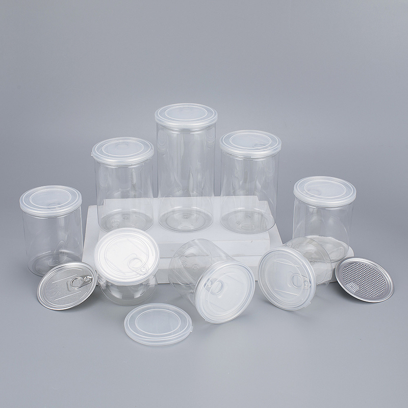 Dostosowalne przejrzyste plastikowe słoiki z aluminiową pokrywą różnych rozmiarów 2 oz-8 oz do produktów kosmetycznych.