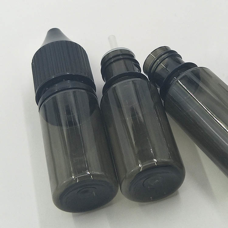 10 ml butelki PET z przezroczystej, zabezpieczonej przed dziećmi pokrywą do bezpiecznego przechowywania płynów