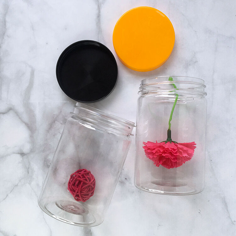 Transparent Plastic Jar Containers Equipped with Pressure Sensitive Sealing and 100 Diameter Providing Storage Options